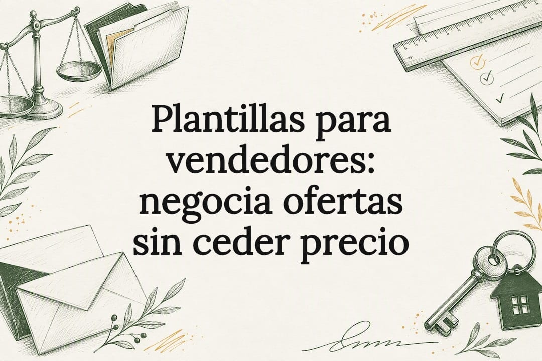 Tarjeta ilustrada sobre negociación inmobiliaria