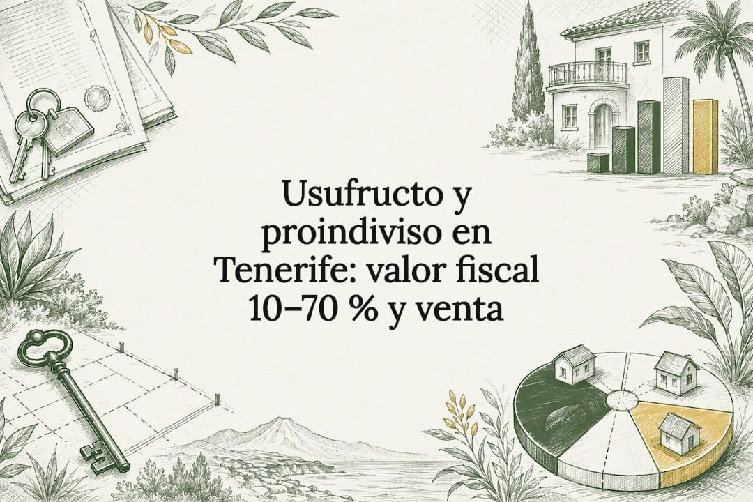 Tarjeta ilustrativa sobre usufructo y propiedad en proindiviso