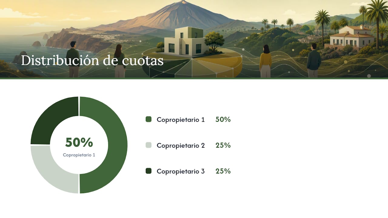 Cuotas compartidas de un inmueble en proindiviso