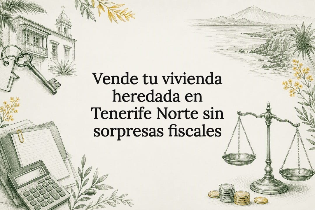 Tarjeta explicativa sobre la venta de una propiedad heredada