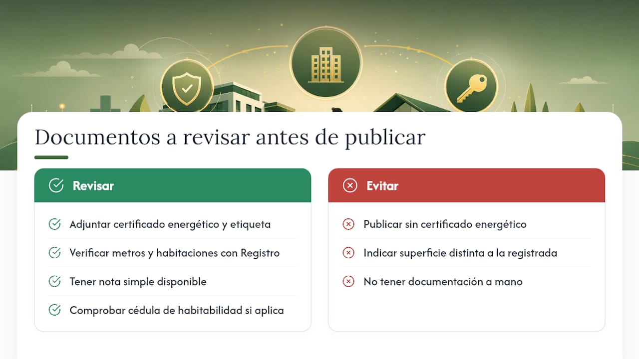 Documentos necesarios antes de publicar una vivienda
