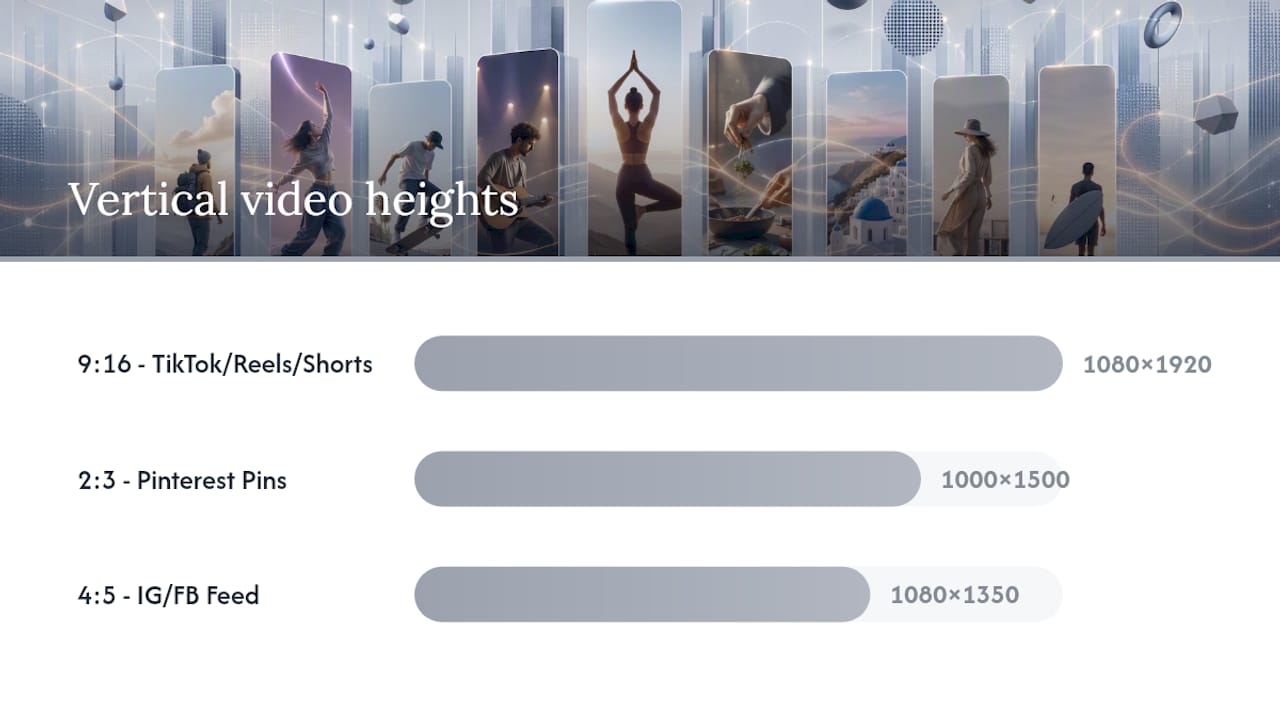 Diagram comparing vertical video aspect ratios and resolutions
