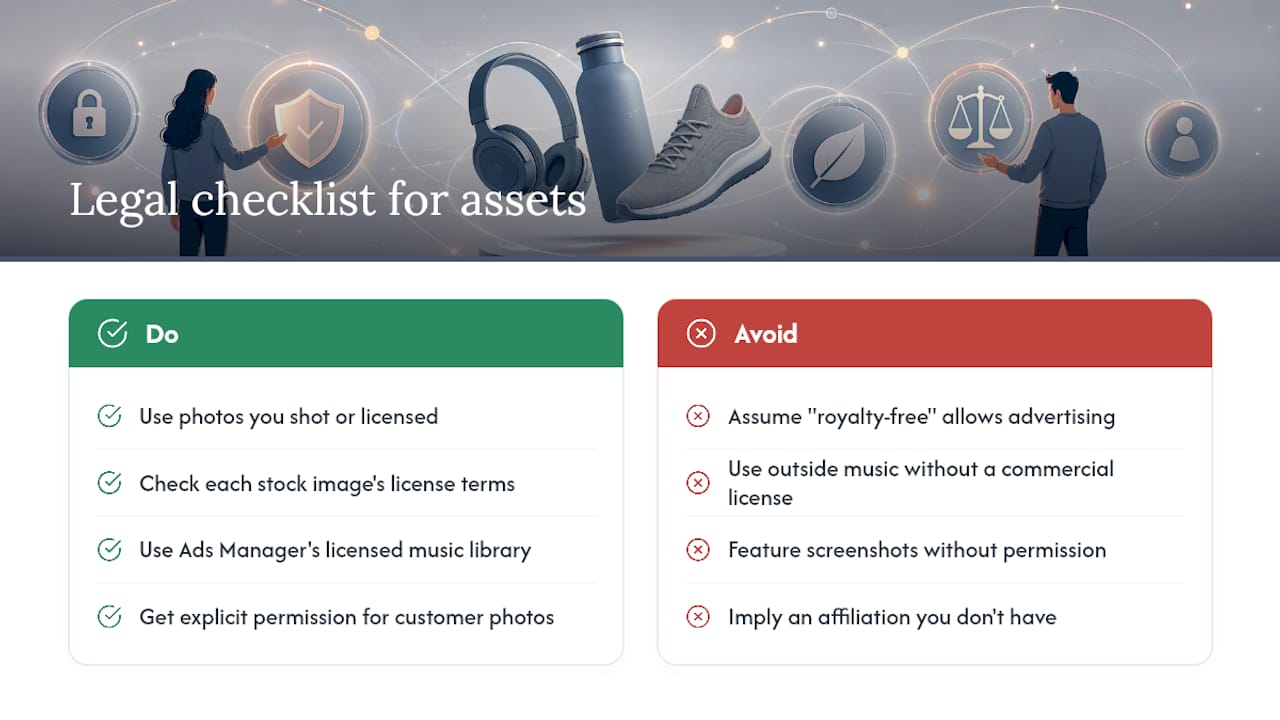 What Legal and Copyright Rules Apply to Slideshow Ad Assets? — overview diagram