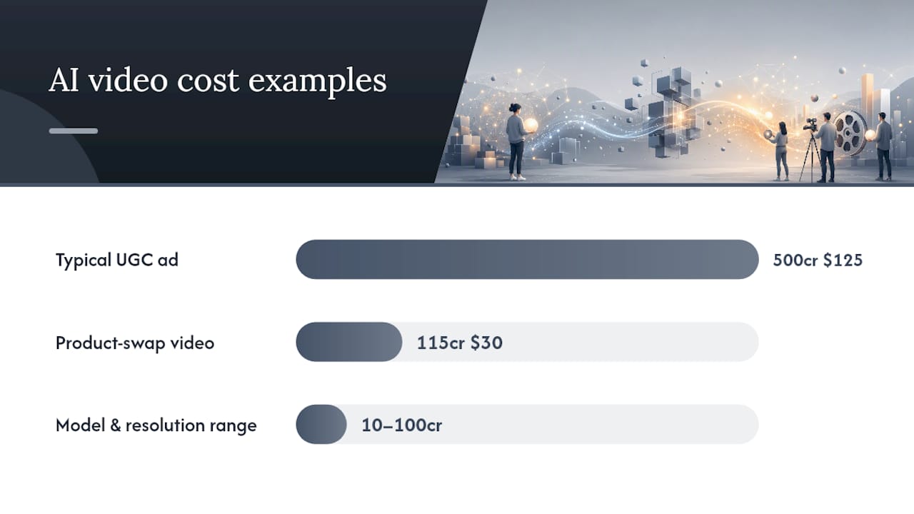AI video credit costs compared by output type