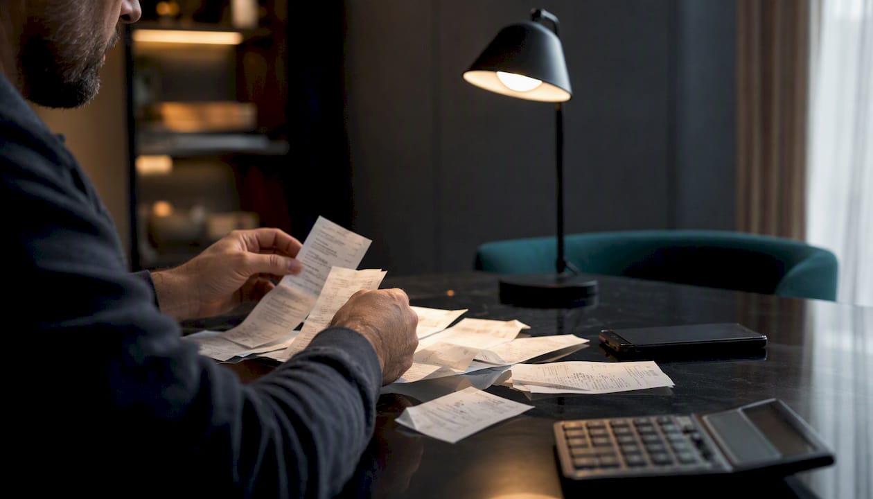 Landlord sorting rental expense receipts