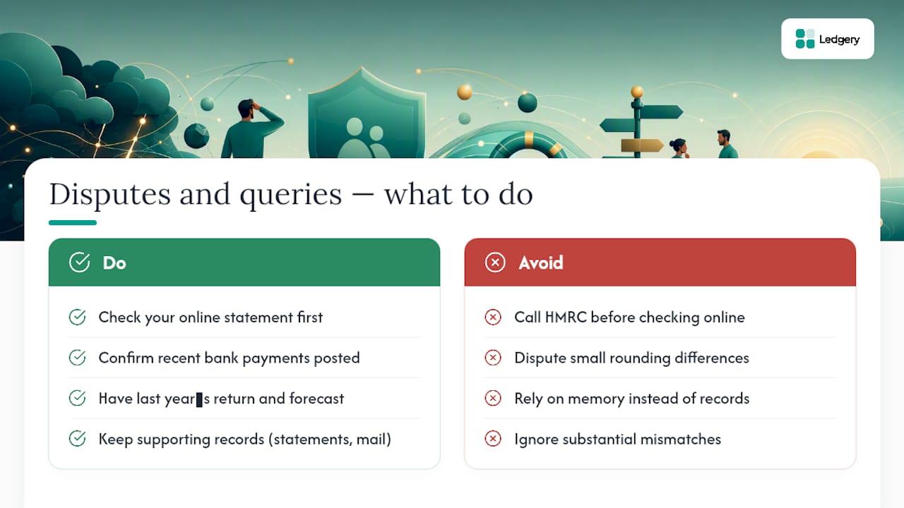 What to do about disputes or queries over payment amounts — overview diagram