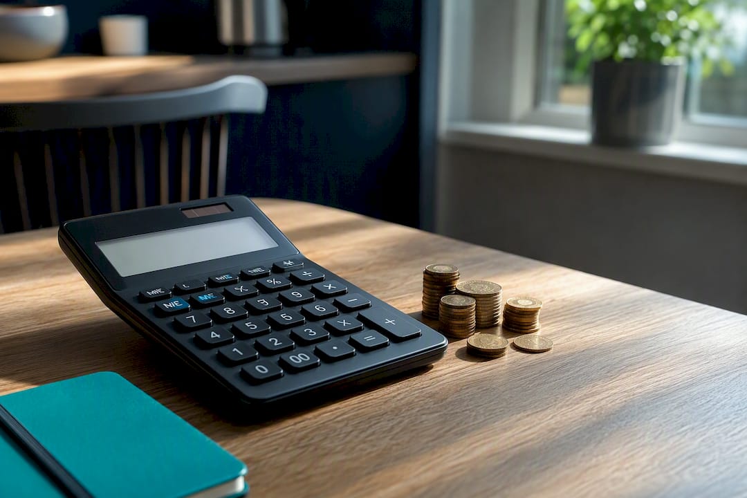 Calculator and coins for profit calculation