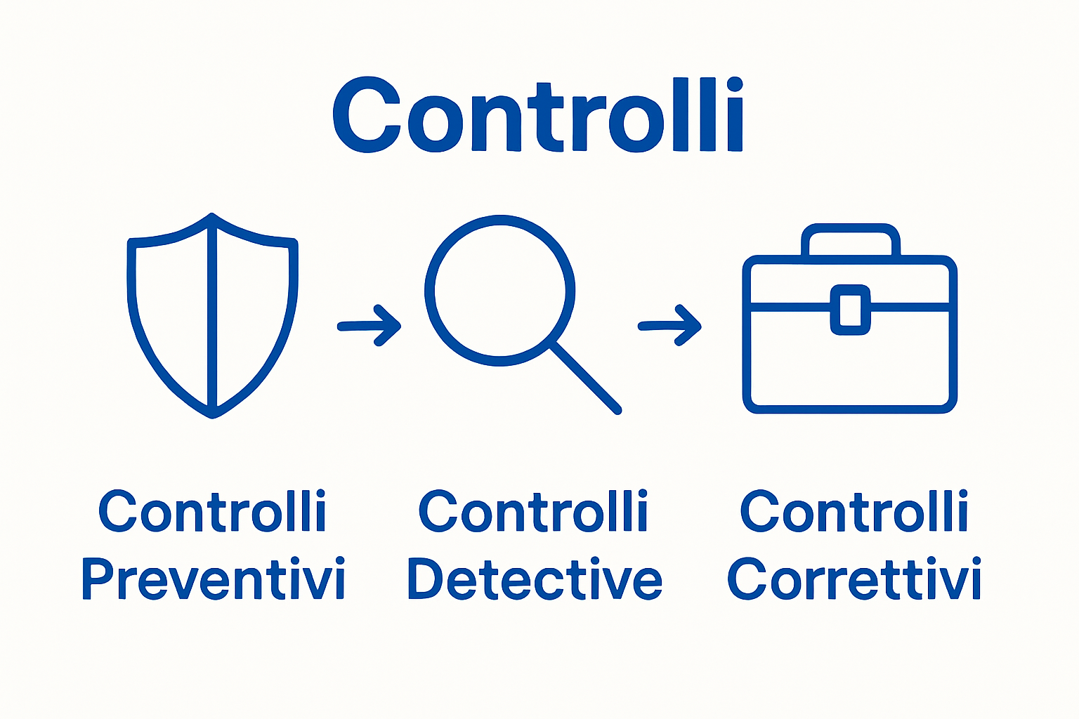 Comparative visual of preventive, detective, and corrective ISO 27001 controls