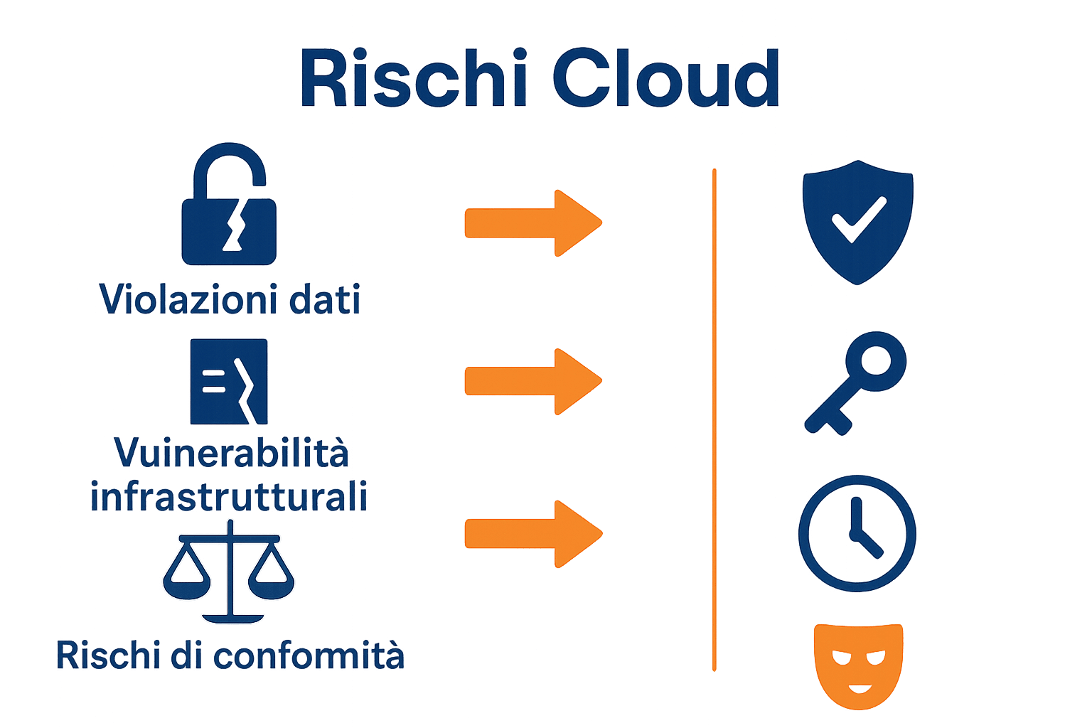 Infografica sui principali rischi cloud e contromisure