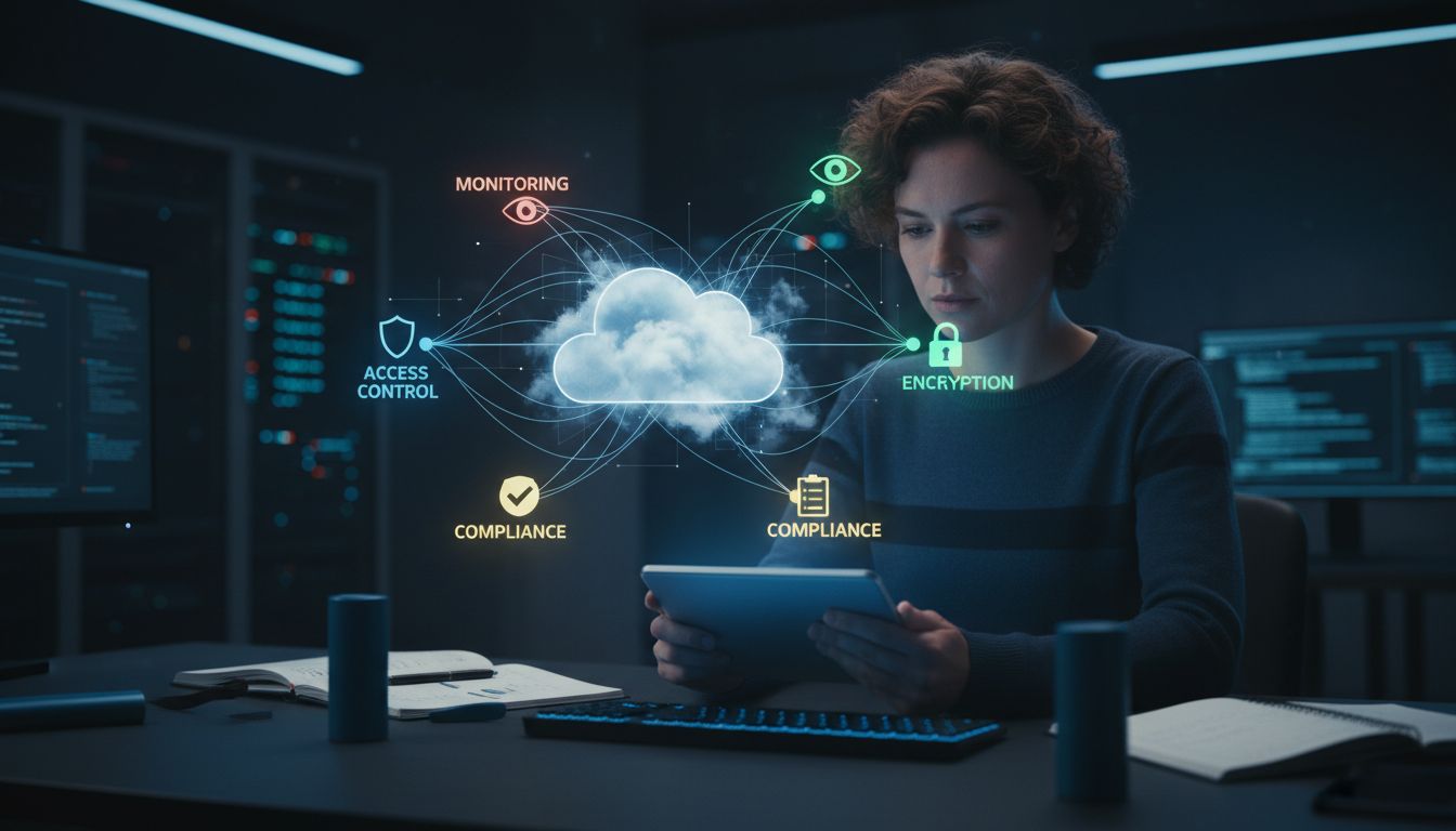 Cloud network with security framework nodes