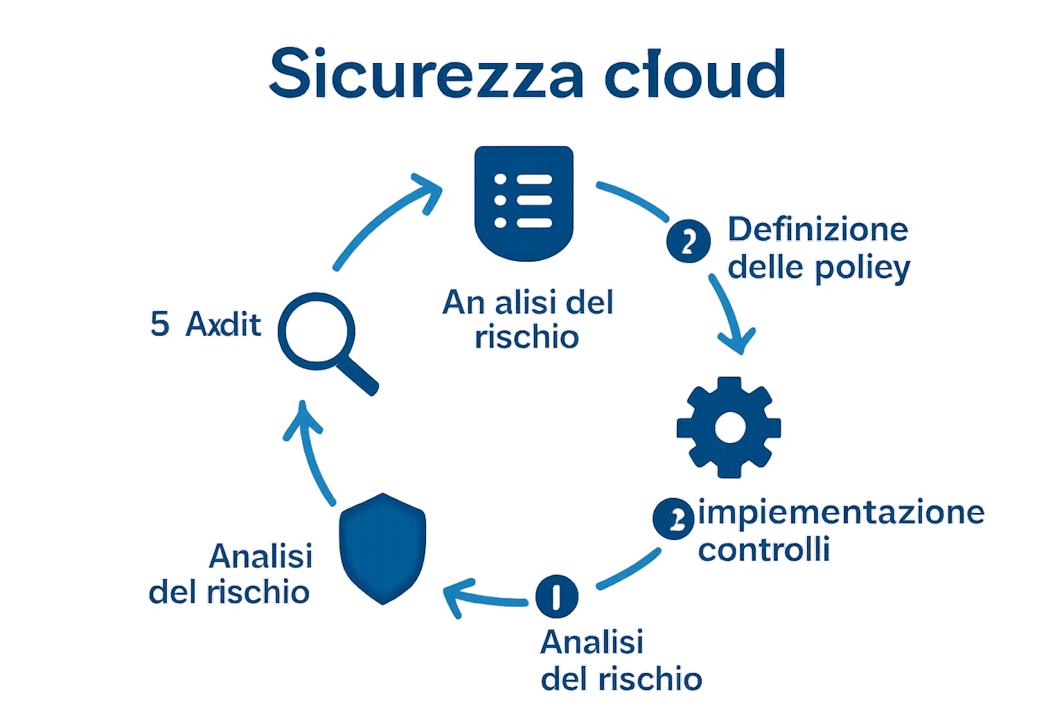 Five-step cloud security audit process infographic