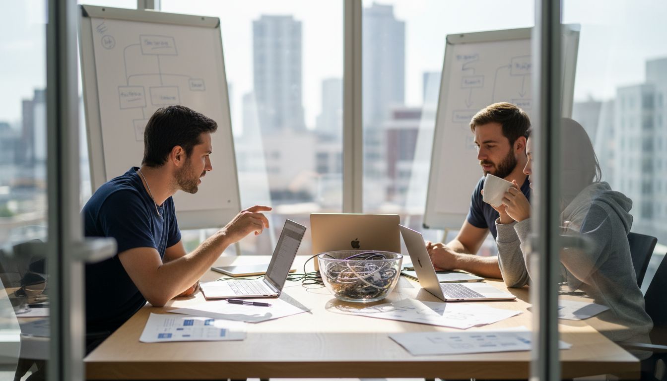 IT team meeting about software security