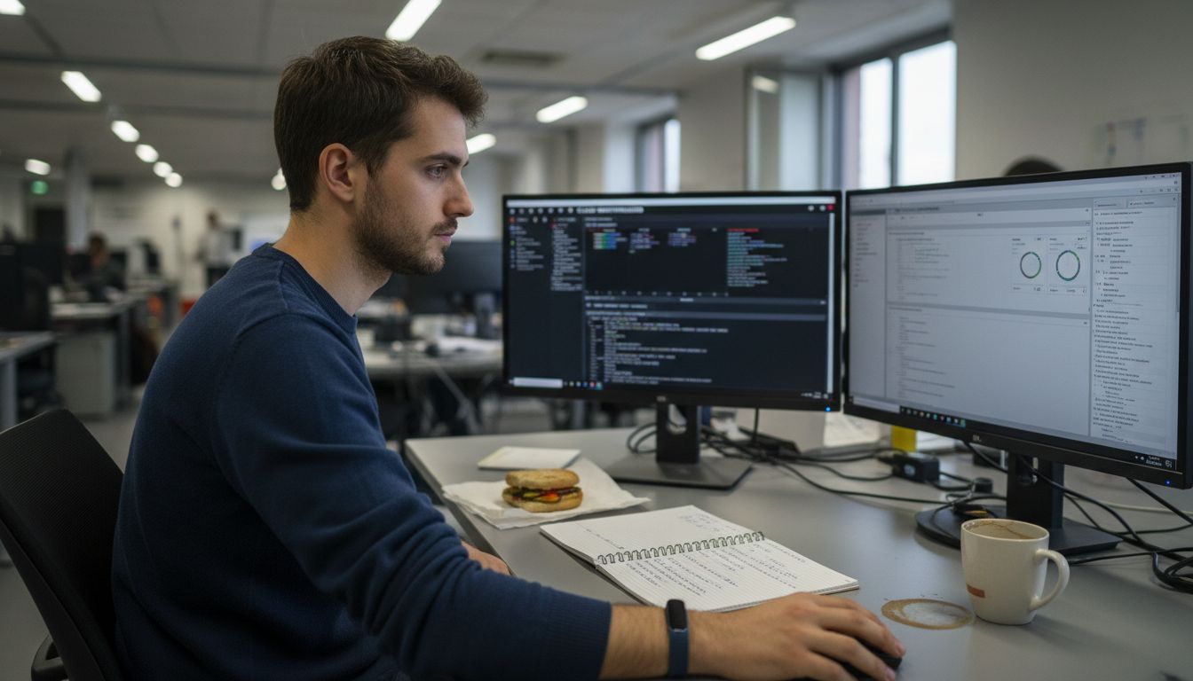 Specialista IT che gestisce dati su una piattaforma cloud