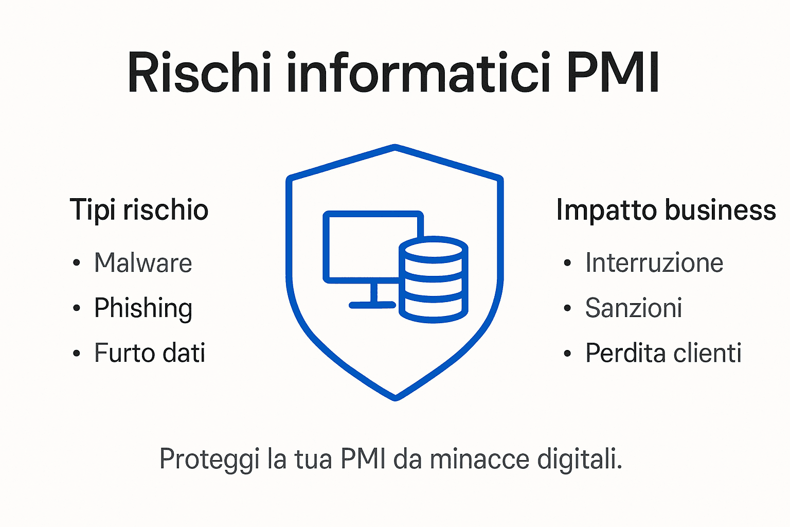 Infografica sui rischi informatici per le PMI e le conseguenze sul loro business