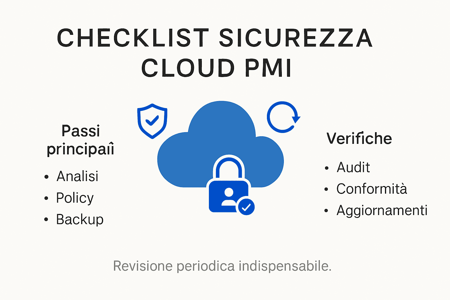 Infografica: lista di controllo per la sicurezza dei dati nel cloud dedicata alle piccole e medie imprese