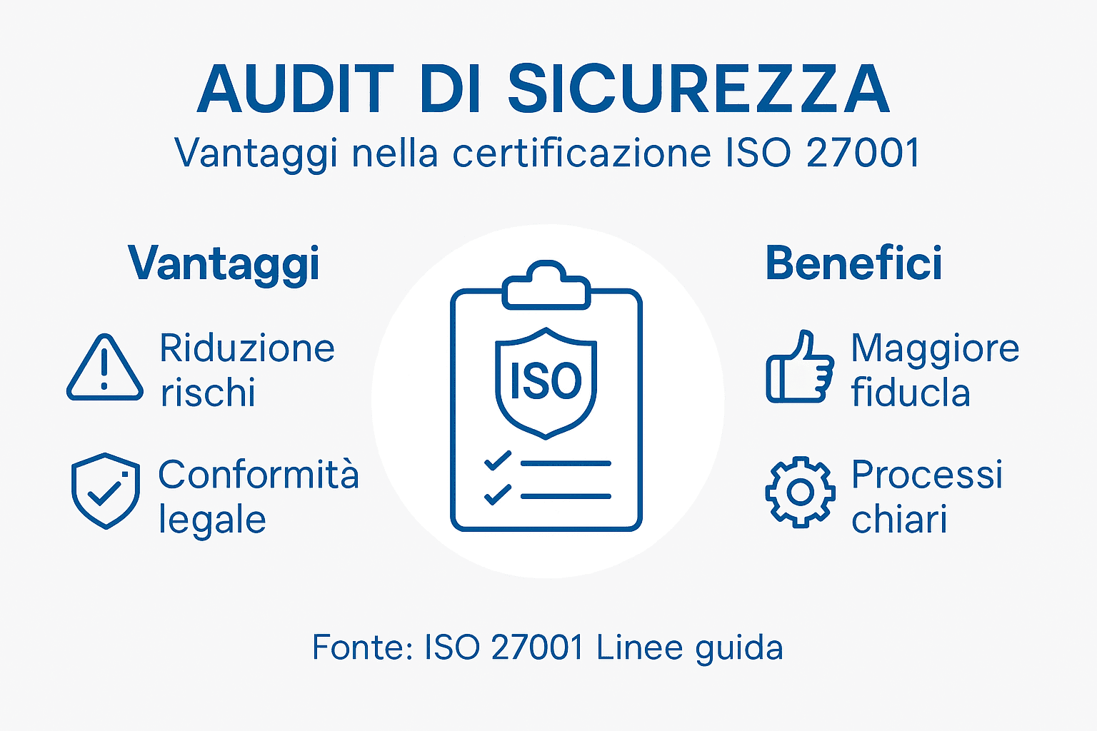 Infografica: tutti i benefici dell’audit di sicurezza ISO 27001