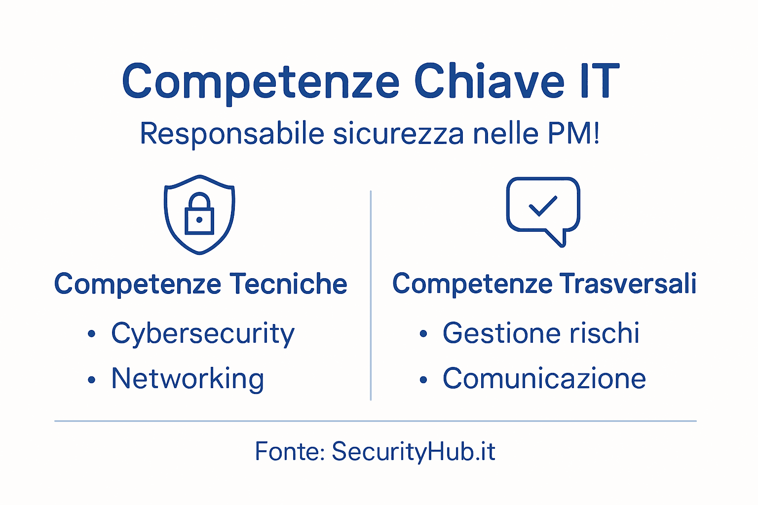 Le competenze fondamentali di un responsabile della sicurezza informatica: infografica