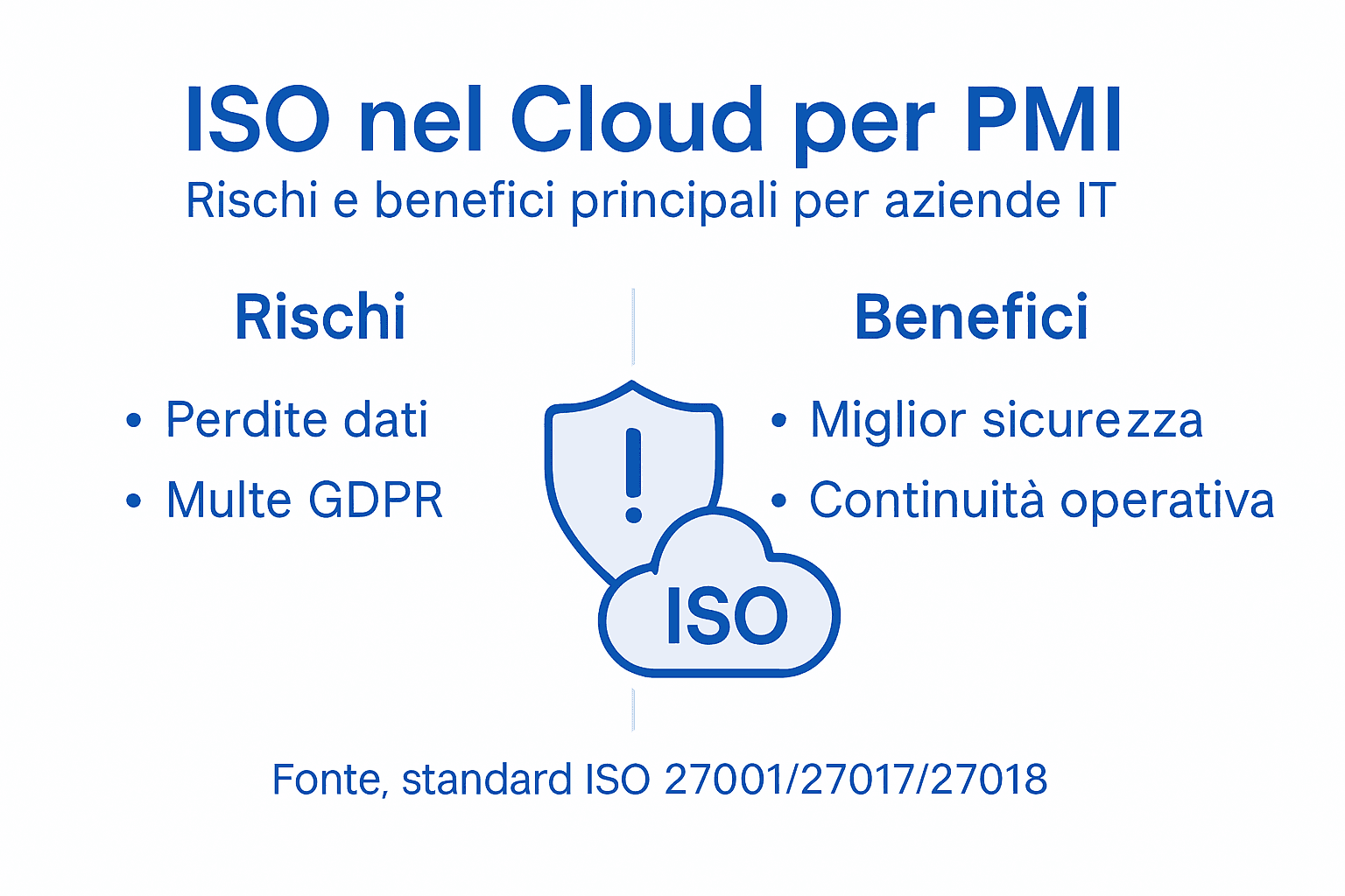 Infografica: vantaggi e criticità del cloud secondo gli standard ISO per le PMI