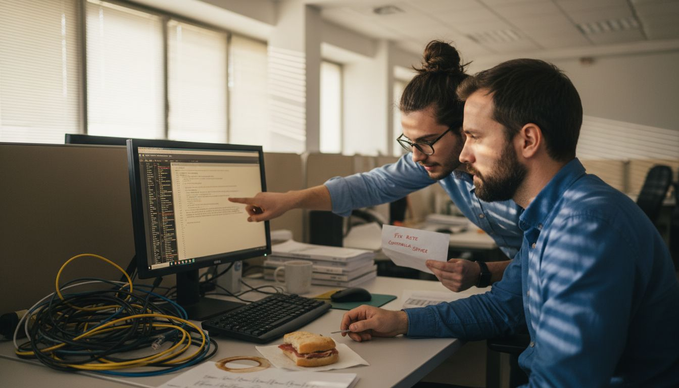 Responsabile IT che illustra le criticità e le vulnerabilità dei software