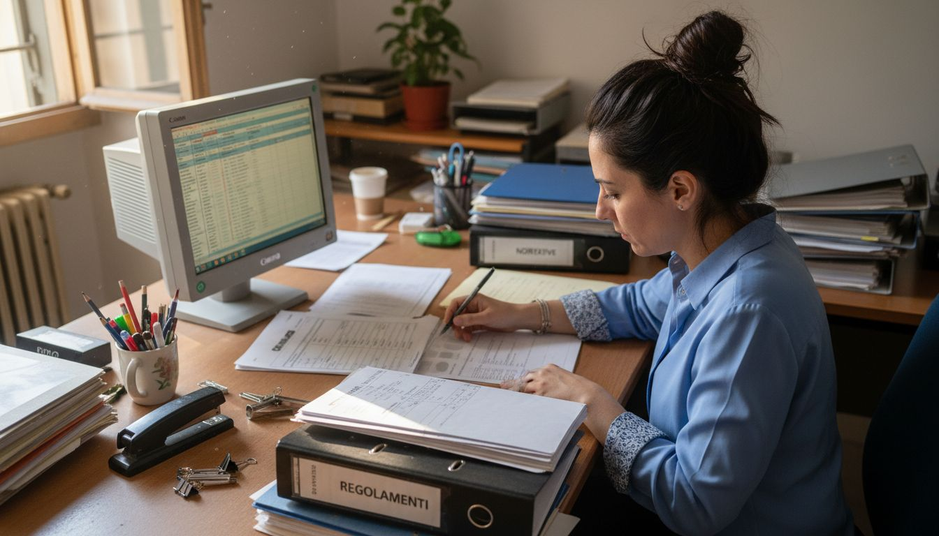 L’amministratore si occupa di organizzare i raccoglitori dedicati alla certificazione ISO, assicurandosi che tutta la documentazione sia ordinata e facilmente consultabile.