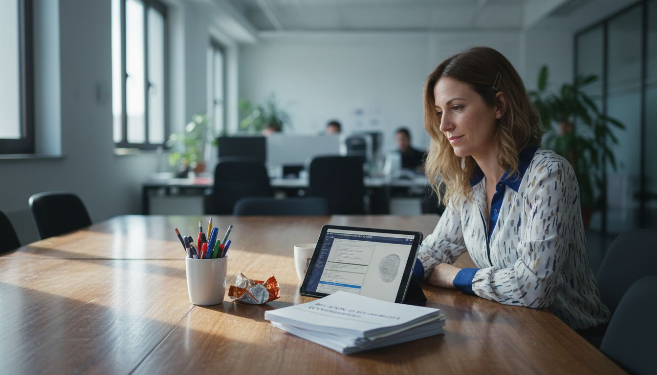 Sviluppatore al lavoro che analizza i report sulle vulnerabilità seduto alla scrivania