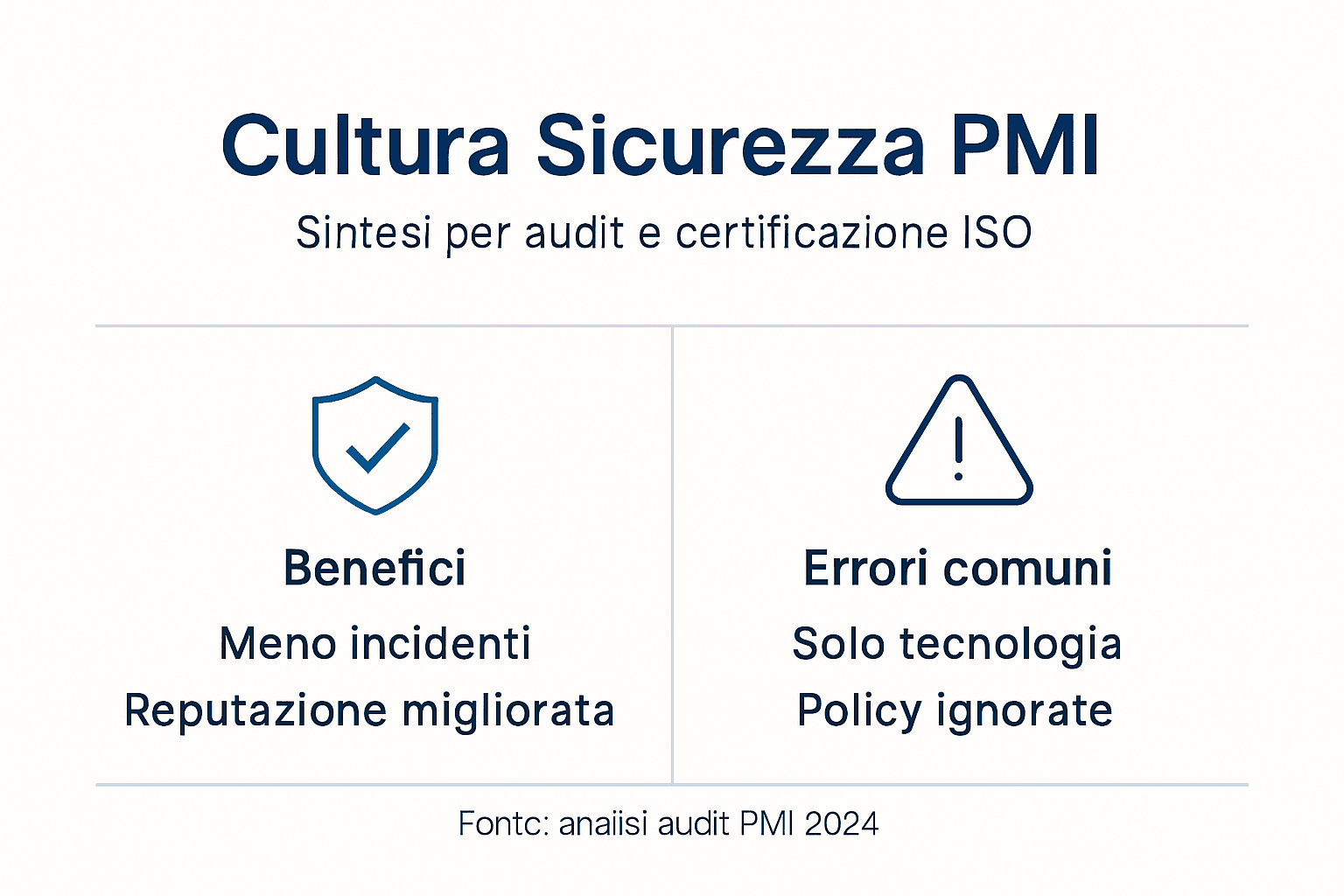 Infografica sulla cultura della sicurezza nelle PMI: vantaggi, errori da evitare e buone pratiche