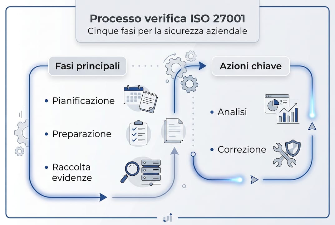 Infografica: tutti i passaggi della certificazione ISO 27001 spiegati in modo chiaro