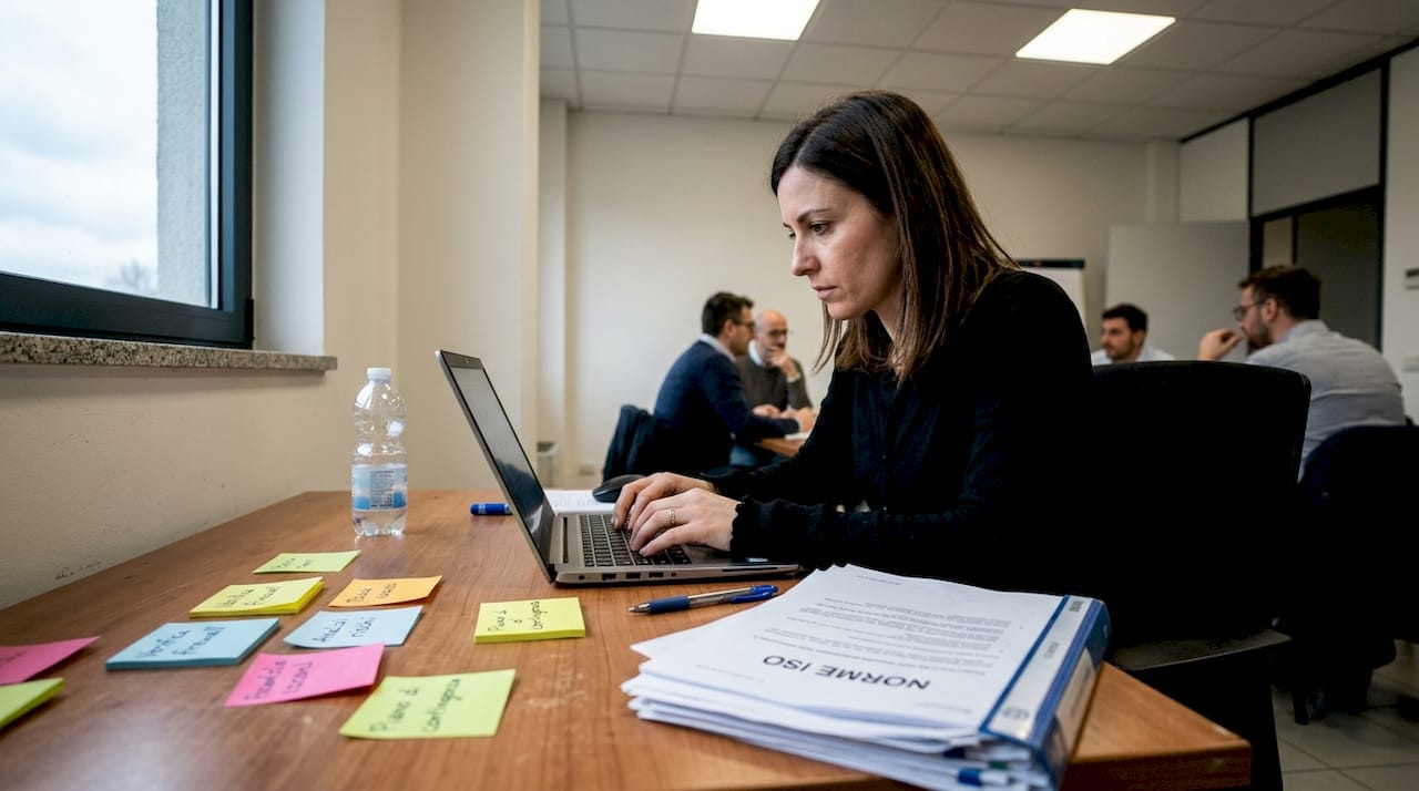 Consulente di sicurezza informatica che applica una checklist di controlli per il cloud