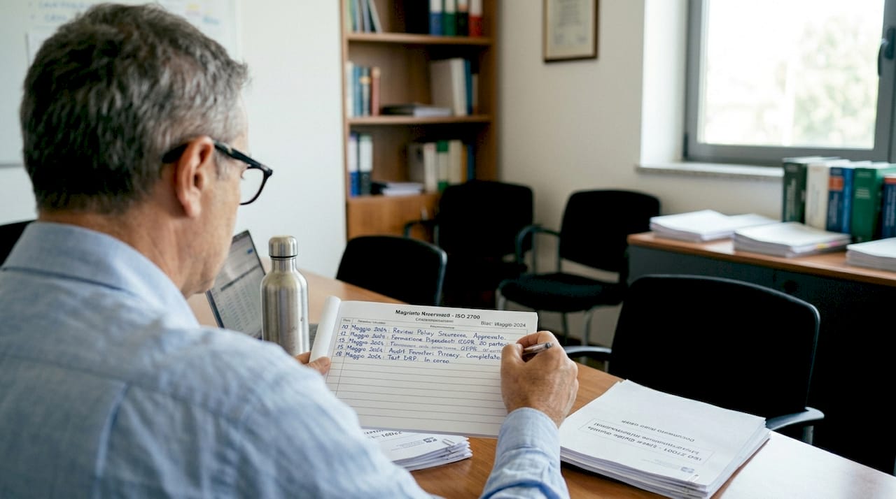 Il responsabile della privacy si occupa della revisione e dell’analisi dei documenti relativi alla certificazione ISO 27001.