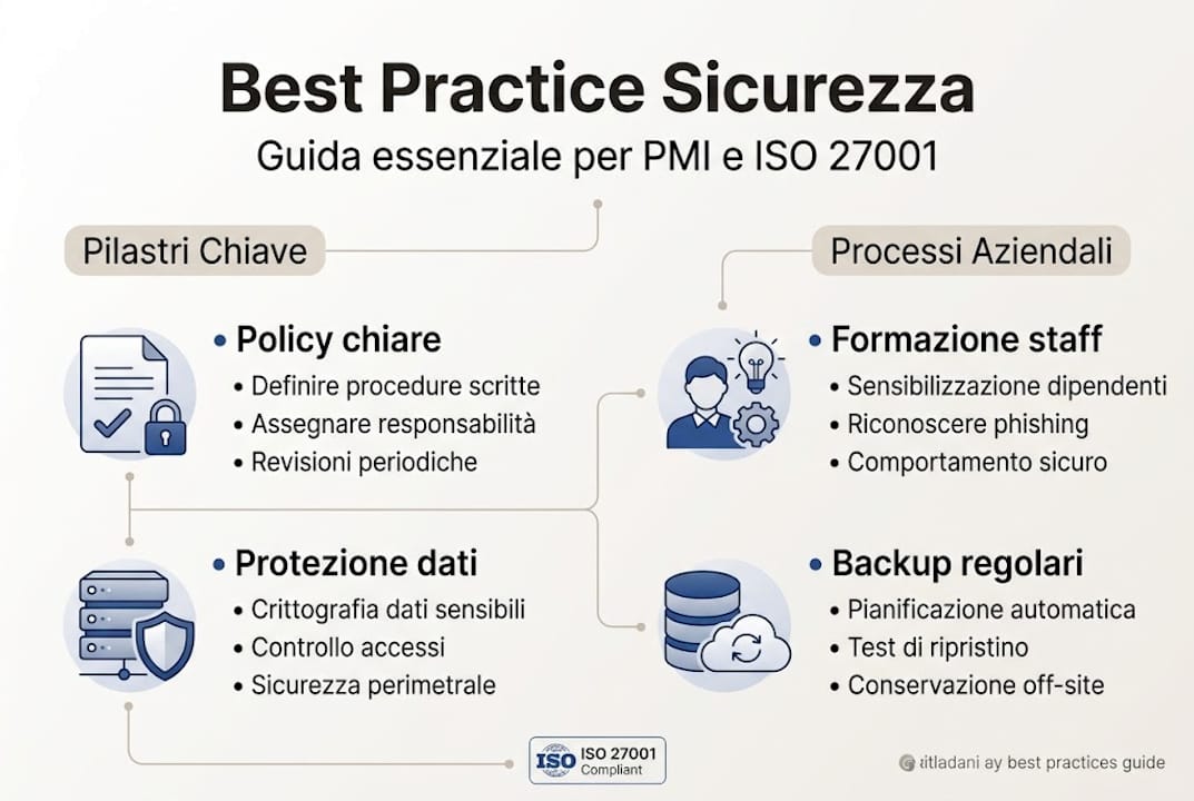 Infografica: le migliori pratiche per la sicurezza informatica secondo la norma ISO 27001