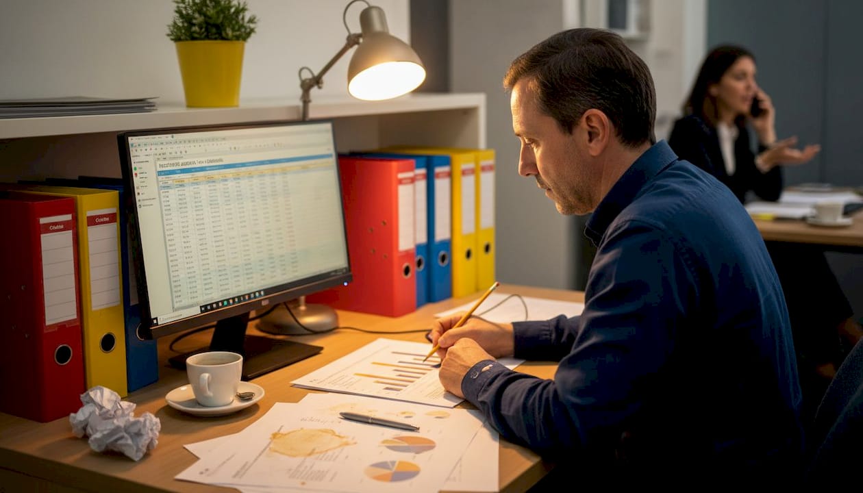 Un imprenditore analizza i dati sulla diminuzione degli infortuni sul lavoro.