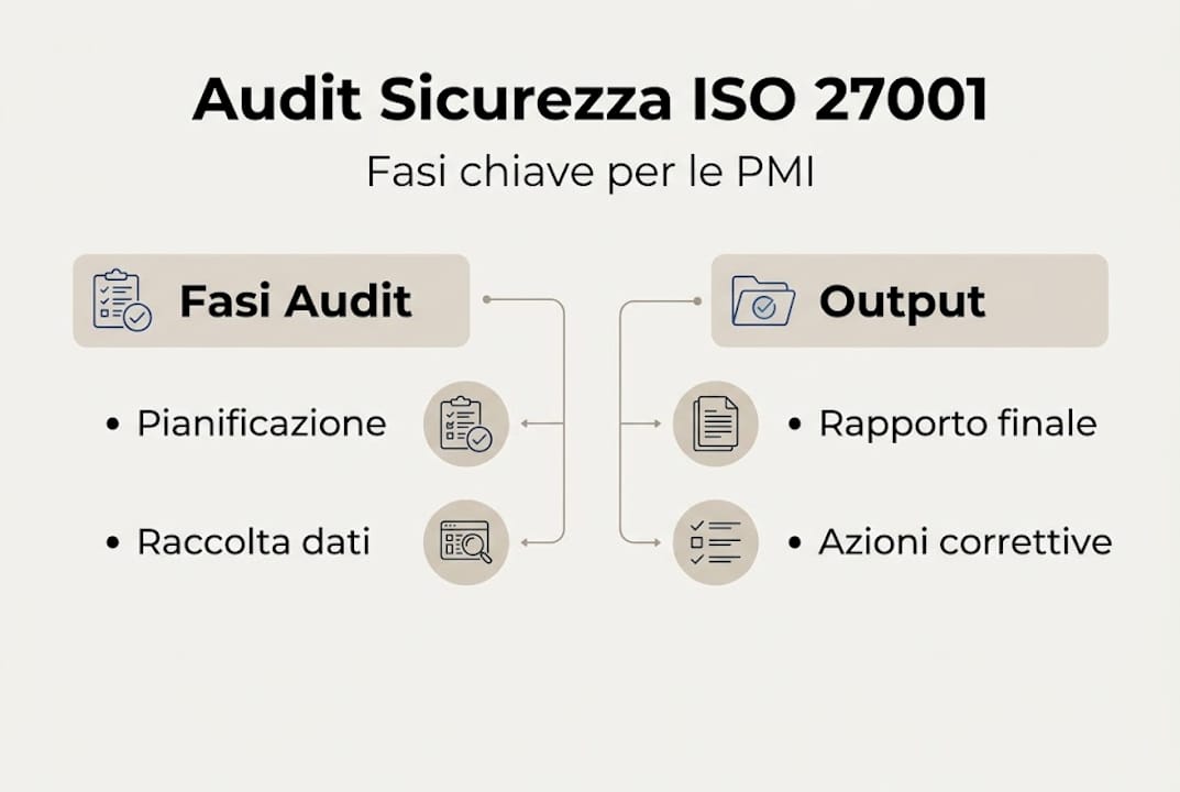 Infografica sui passaggi chiave dell’audit di sicurezza per le PMI