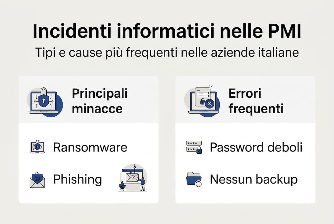 Infografica: gli errori più comuni e gli incidenti che possono capitare nelle PMI