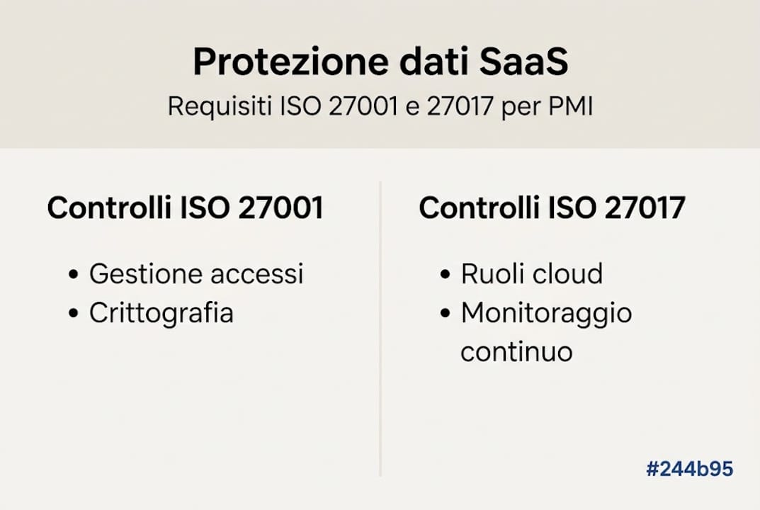 Infografica sui principali requisiti ISO per le piattaforme SaaS