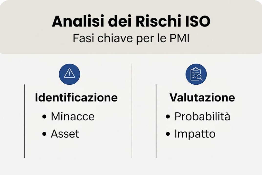 Schema illustrativo sulla gestione dei rischi secondo la ISO pensato per le piccole e medie imprese