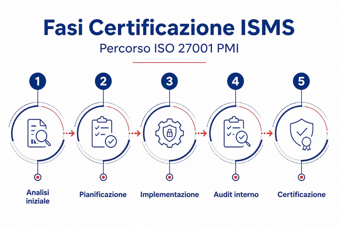 Infografica: tutti i passaggi per ottenere la certificazione ISMS