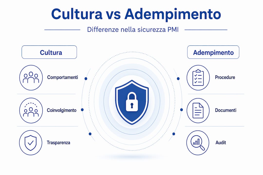 Infografica: differenze tra cultura della sicurezza e rispetto delle normative