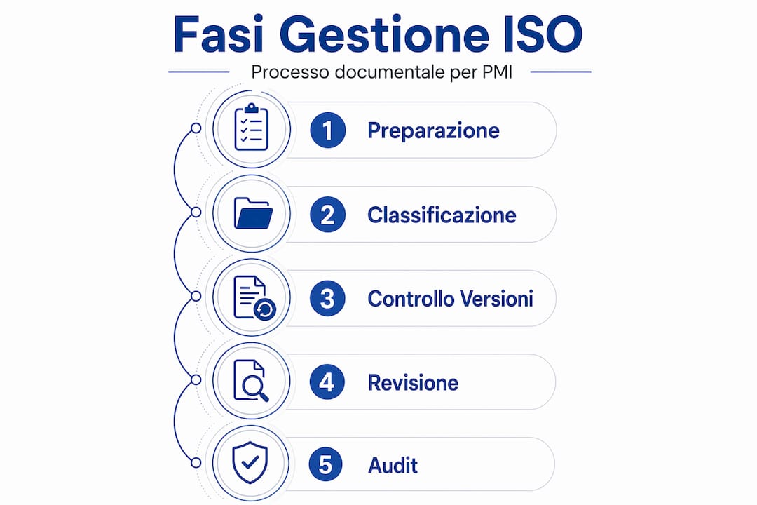 Schema grafico del processo di gestione dei documenti ISO per le PMI