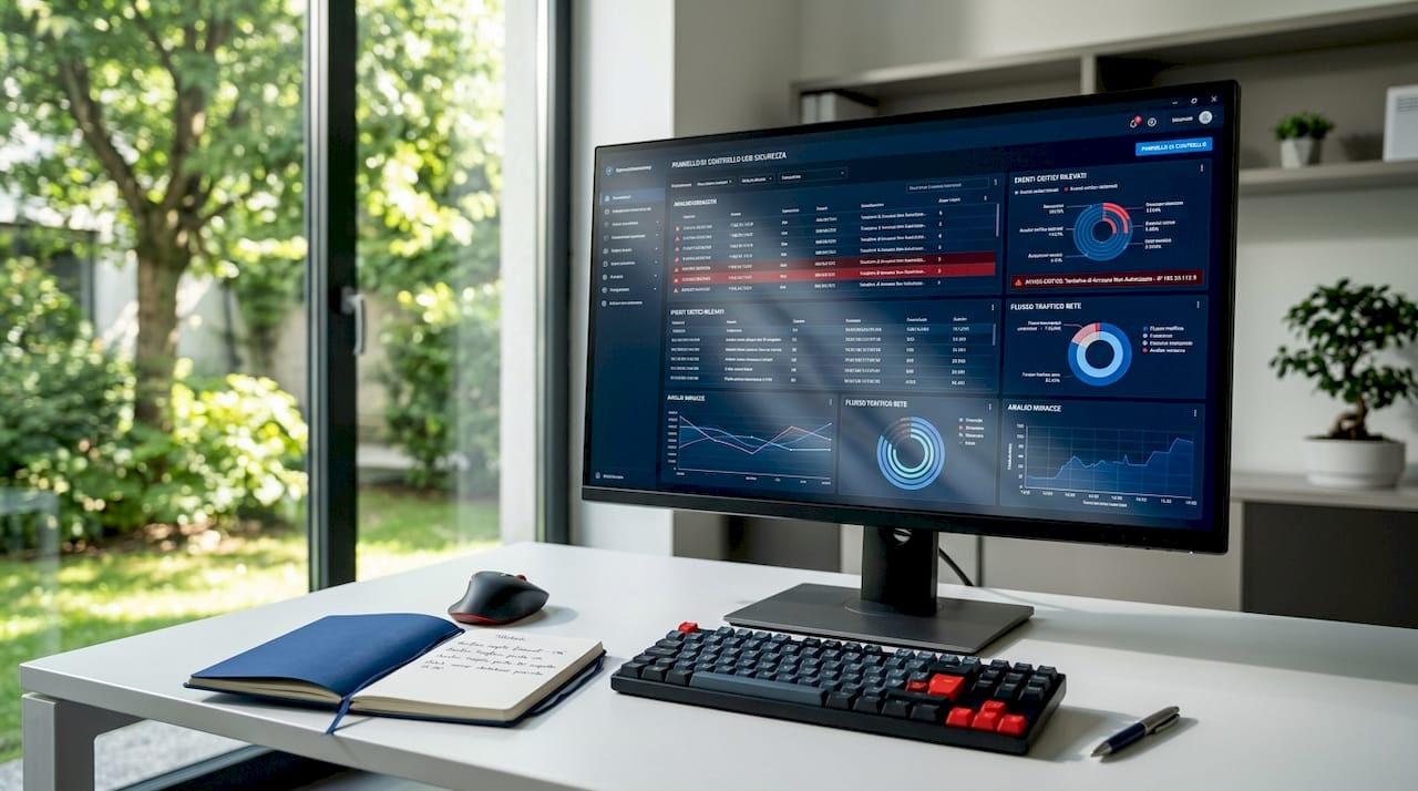 Schermata dedicata al monitoraggio e alla gestione degli eventi di sicurezza