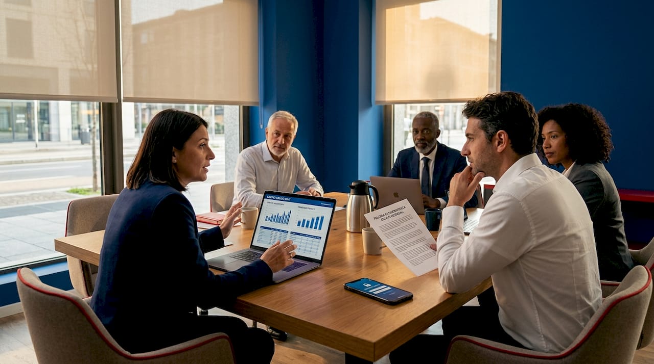 Il team in ufficio si confronta sulle migliori strategie per garantire la sicurezza dei dati.