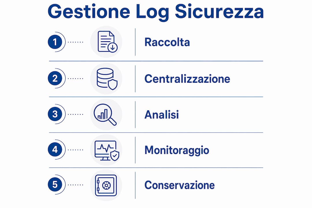Infografica: come gestire al meglio i log di sicurezza – tutti i passaggi fondamentali