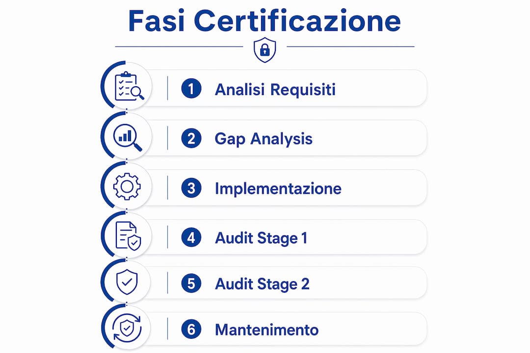 Infografica: tutti i passaggi per ottenere la certificazione ISO 2025