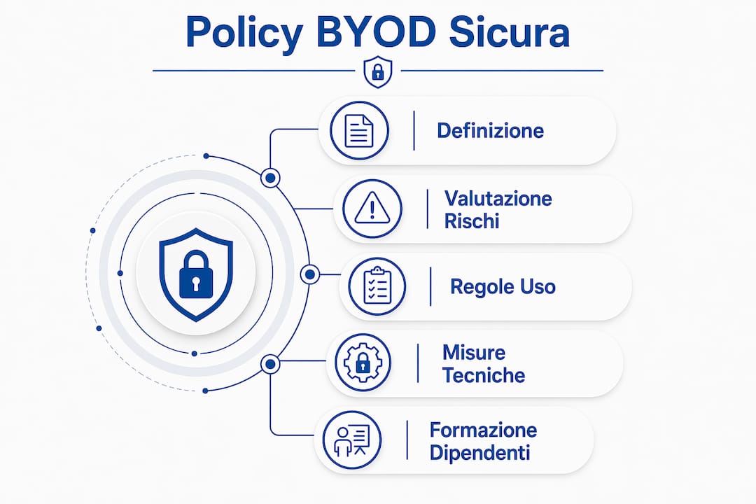 Infografica: le fasi fondamentali per una policy BYOD sicura