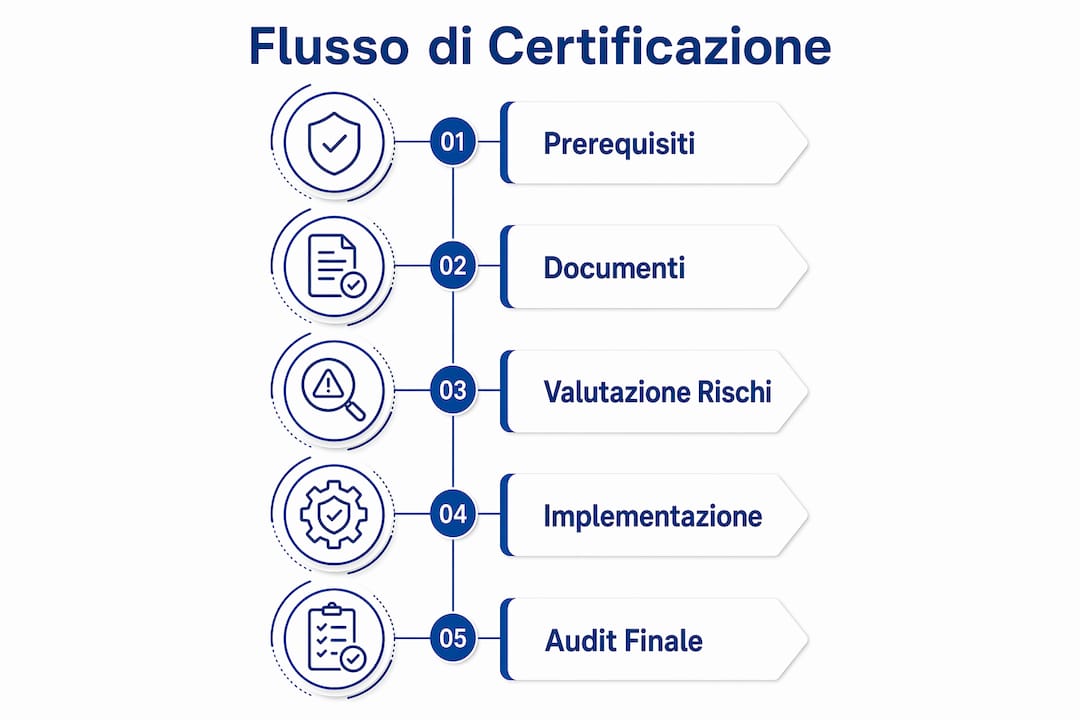 Schema illustrativo del percorso di certificazione cloud pensato per le PMI