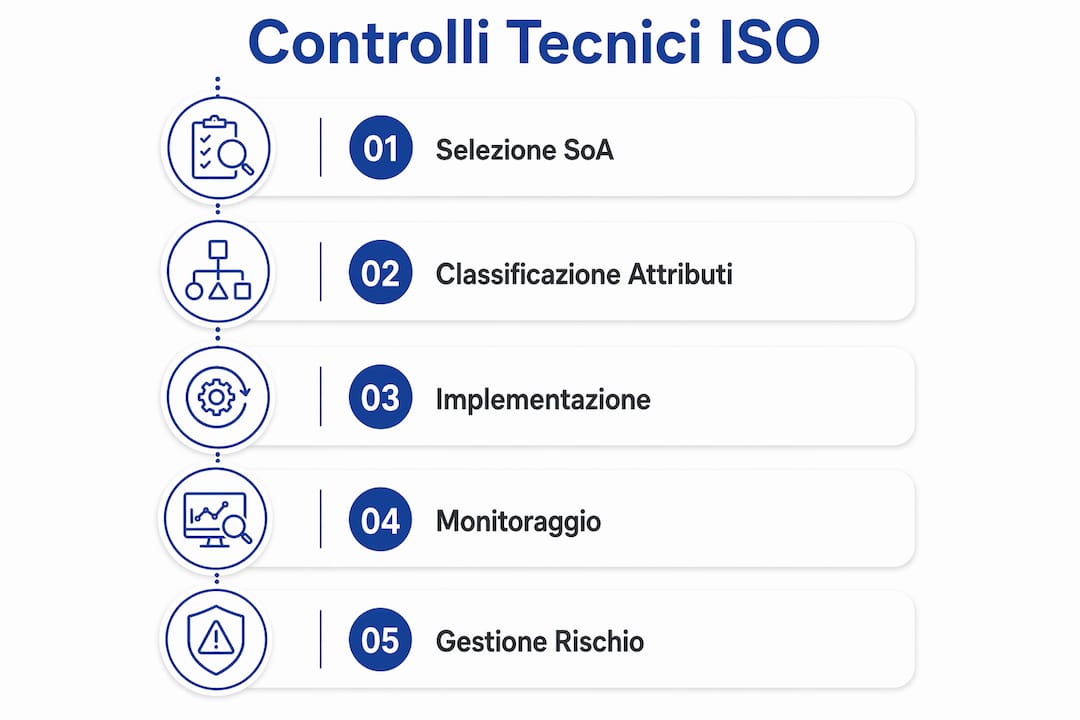 Schema illustrativo dei principali step dei controlli tecnici secondo gli standard ISO