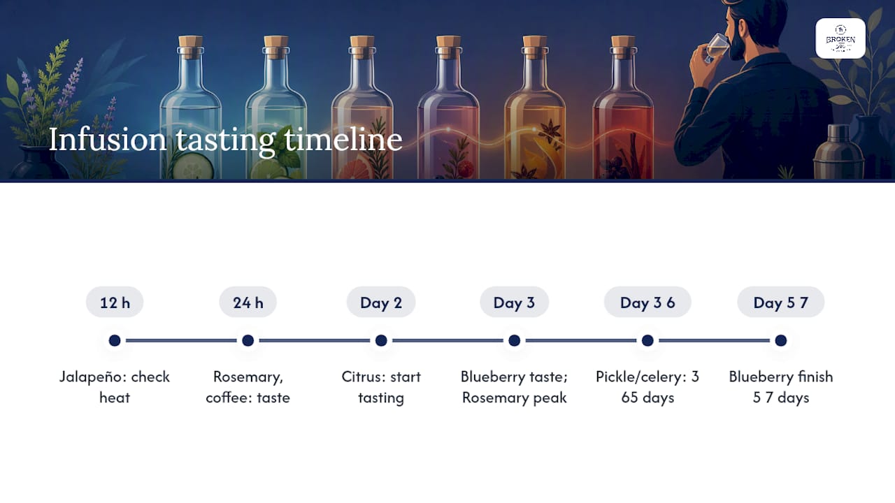 Vodka infusion extraction timing chart