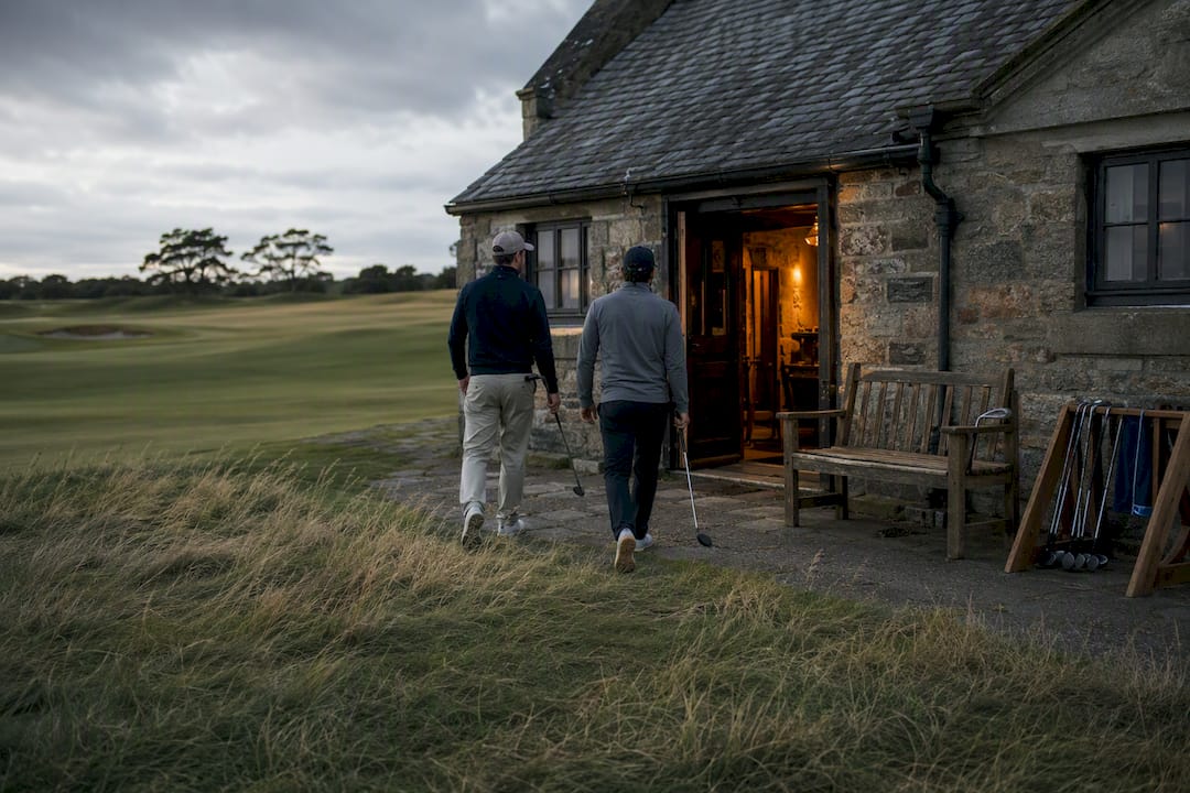 Historic pub beside a golf course