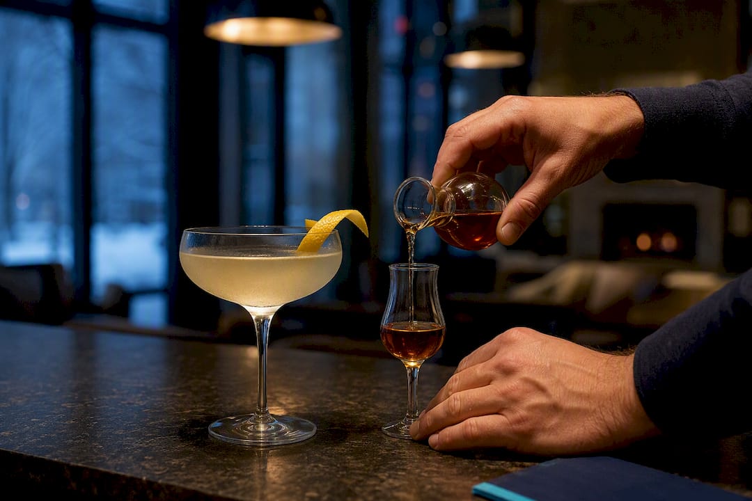 Cordial and wine cocktail tasting pours