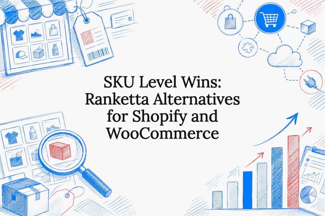 Decorative Shopify WooCommerce comparison title card
