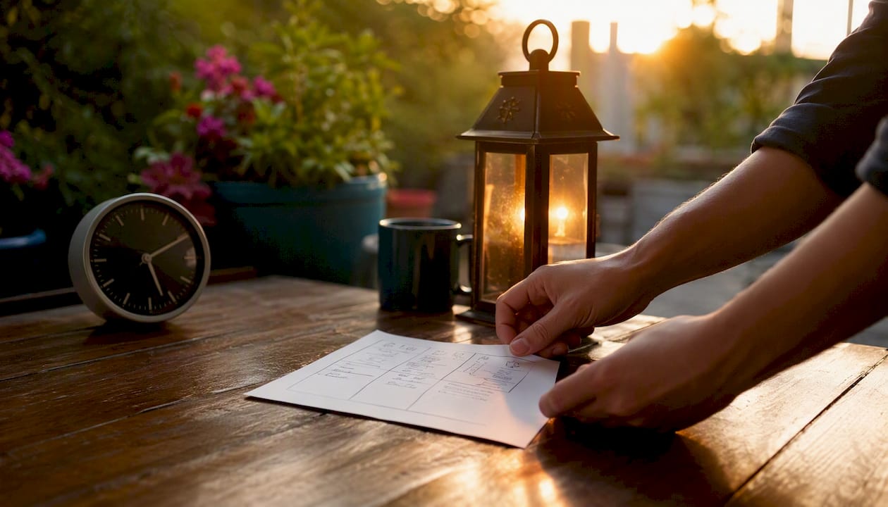 Hands placing handoff note cards at shift change